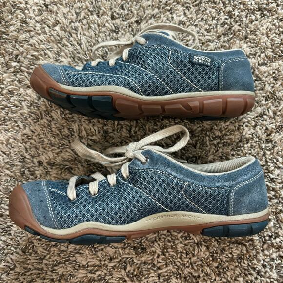 Keen Mercer Lace CNX Leather and Mesh Sneakers - Blue - US Women's Size 9 - Picture 8 of 12